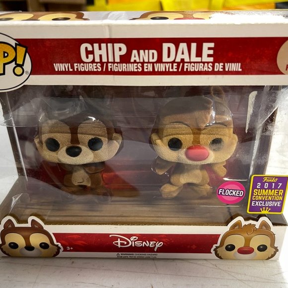 FUNKO POP 2017 SDCC EXCLUSIVE CHIP & DALE FLOCKED - NEW - CASING DAMAGED - Picture 4 of 7